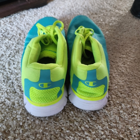 Champion blue & neon green sneakers Size 12 women's - Picture 2 of 6
